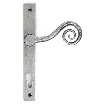 From The Anvil 33038L - Pewter Monkeytail Slimline Lever Espag. Lock Set - LH #finish_pewter-patina