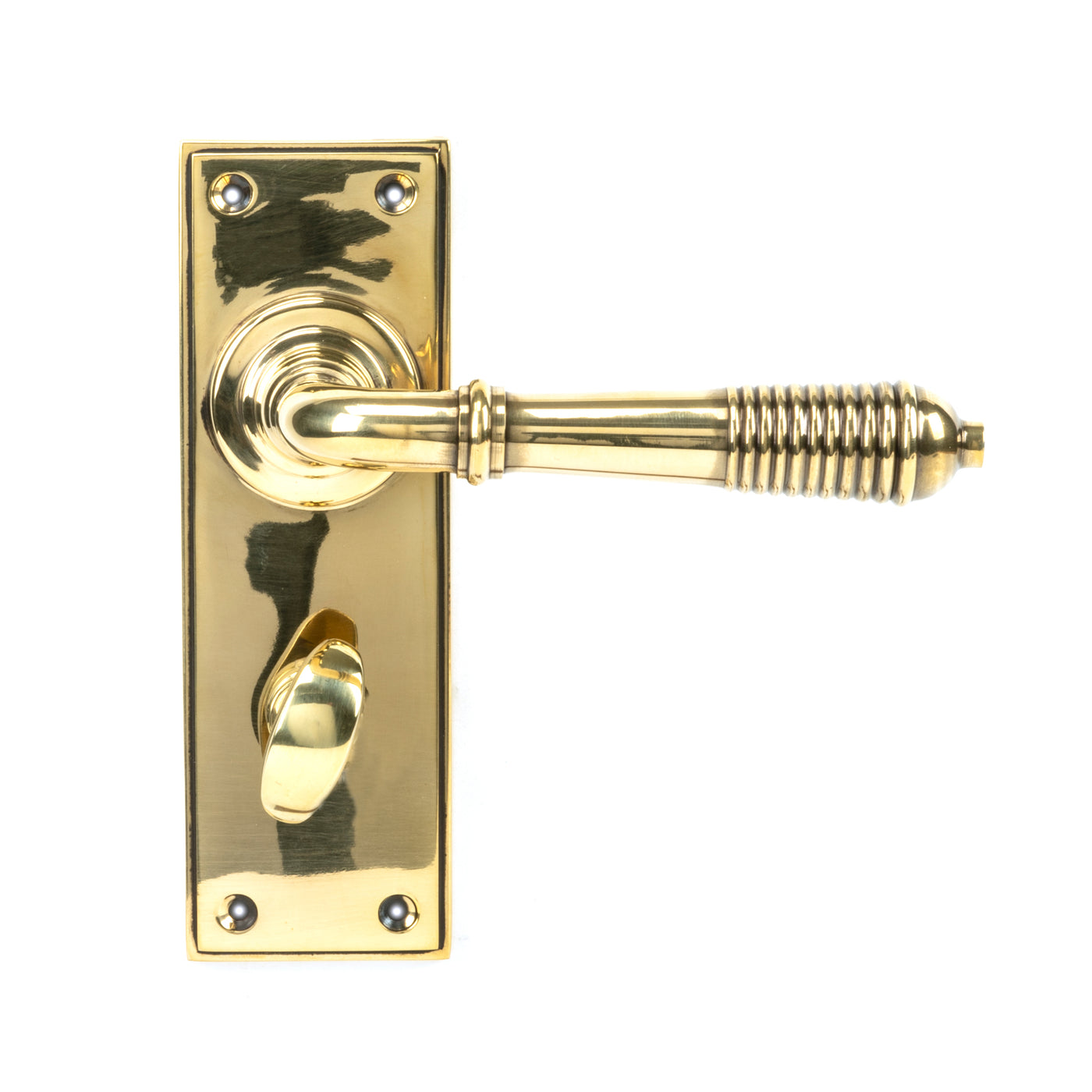 From The Anvil 33084 - Aged Brass Reeded Lever Bathroom Set #finish_aged-brass