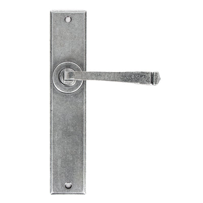 From The Anvil 33090 - Pewter Large Avon Lever Latch Set #finish_pewter-patina