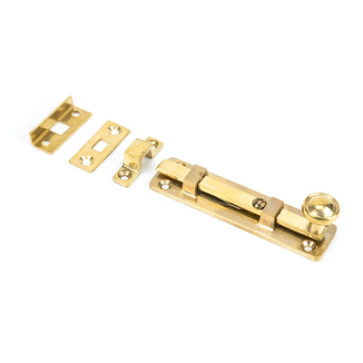 From The Anvil 33096 - Polished Brass 4" Universal Bolt #finish_polished-brass