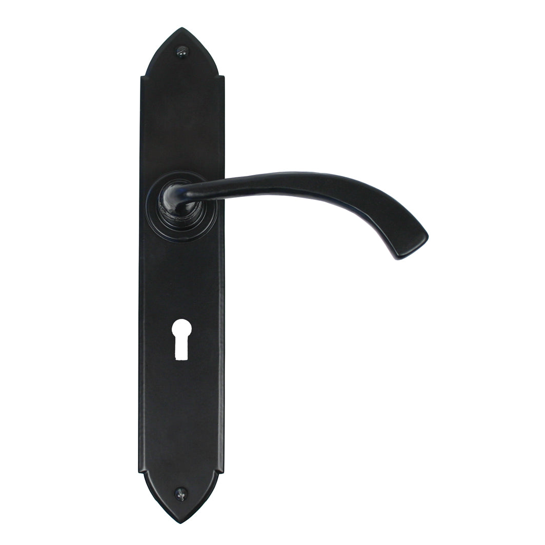 From The Anvil 33136 - Black Gothic Curved Sprung Lever Lock Set #finish_black