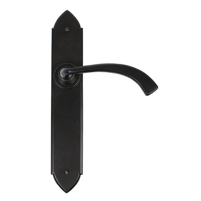 From The Anvil 33137 - Black Gothic Curved Sprung Lever Latch Set #finish_black