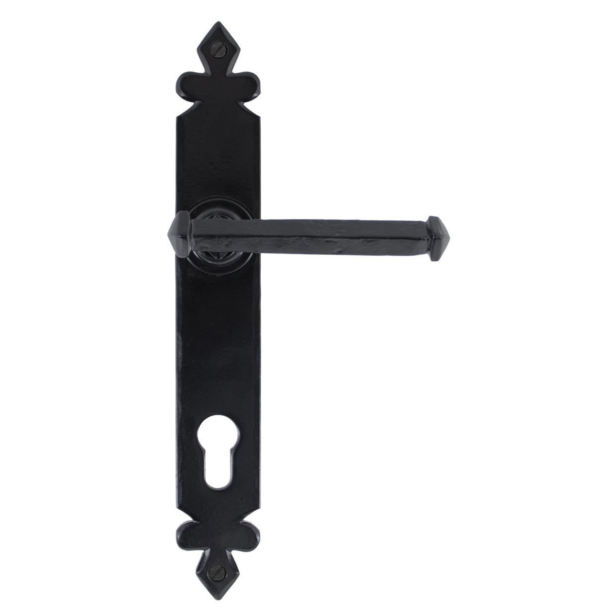 From The Anvil 33172 - Black Tudor Lever Espag. Lock Set #finish_black