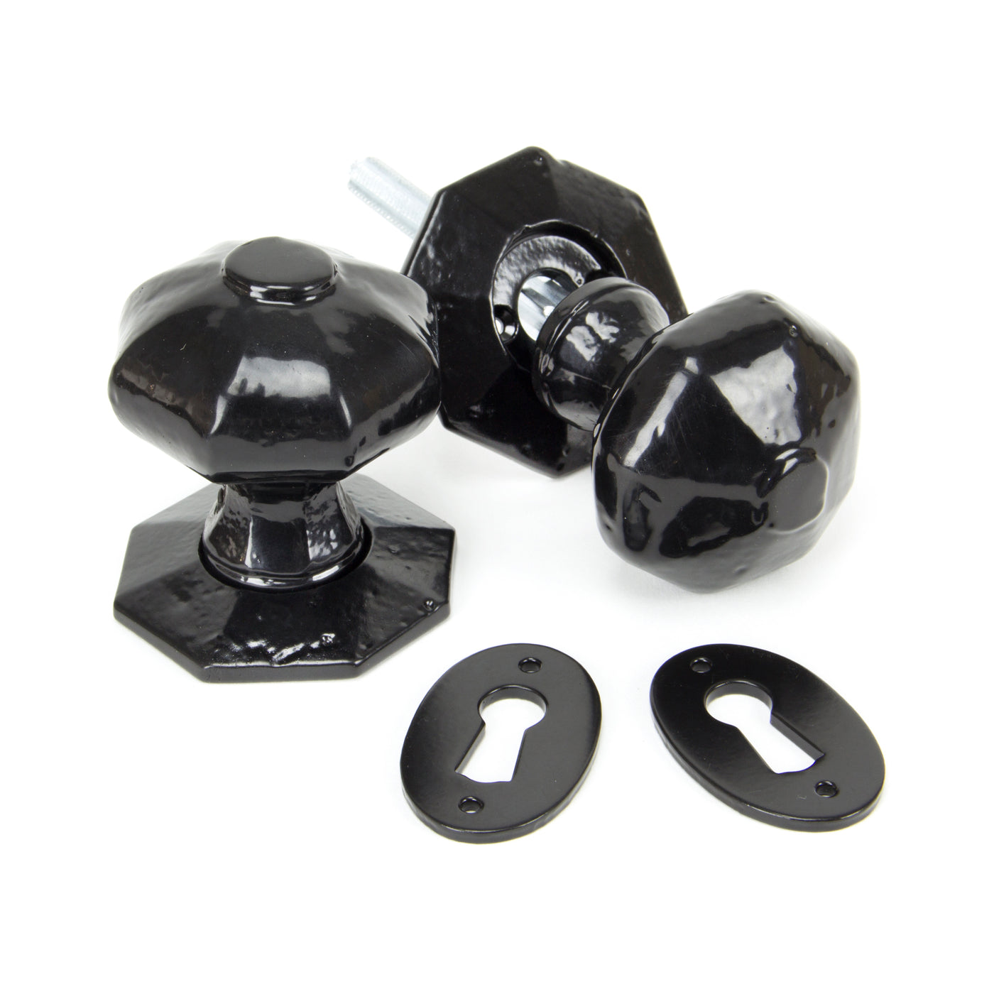 From The Anvil 33250 - Black Octagonal Mortice/Rim Knob Set #finish_black