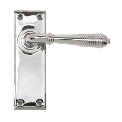 From The Anvil 33307 - Polished Chrome Reeded Lever Latch Set #finish_polished-chrome