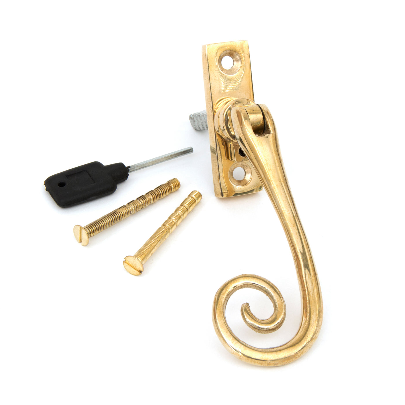 From The Anvil 33310 - Polished Brass Slim Monkeytail Espag - LH #finish_polished-brass