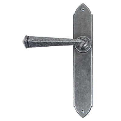 From The Anvil 33601 - Pewter Gothic Lever Latch Set #finish_pewter-patina