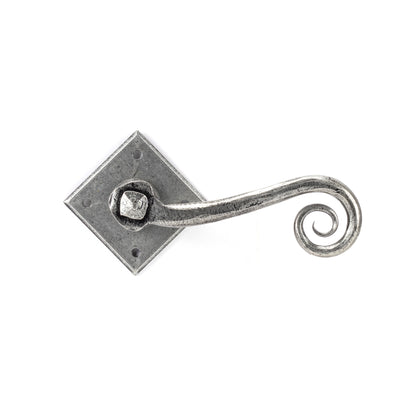 From The Anvil 33612 - Pewter Monkeytail Lever on Rose Set (Diamond)  #finish_pewter-patina