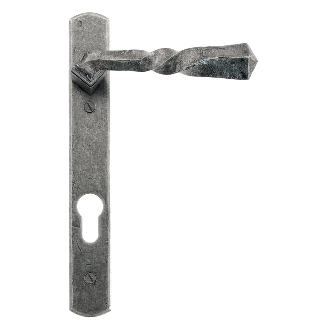 From The Anvil 33633 - Pewter Narrow Lever Espag. Lock Set  #finish_pewter-patina