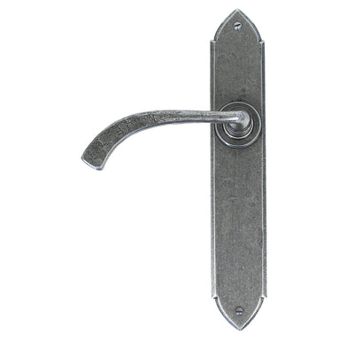 From The Anvil 33635 - Pewter Gothic Curved Sprung Lever Latch Set #finish_pewter-patina