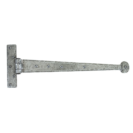 From The Anvil 33653 - Pewter 15" Penny End T Hinge (pair) #finish_pewter-patina