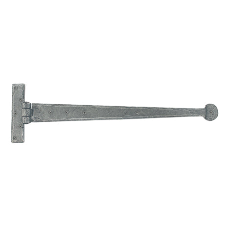 From The Anvil 33656 - Pewter 18" Penny End T Hinge (pair) #finish_pewter-patina