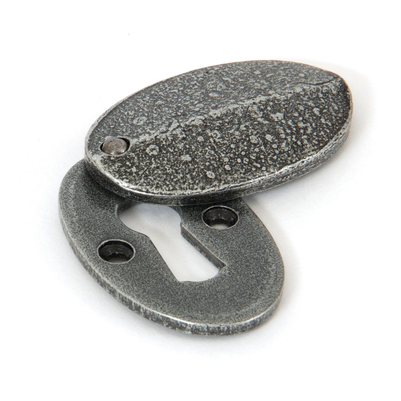 From The Anvil 33664 - Pewter Oval Escutcheon & Cover  #finish_pewter-patina