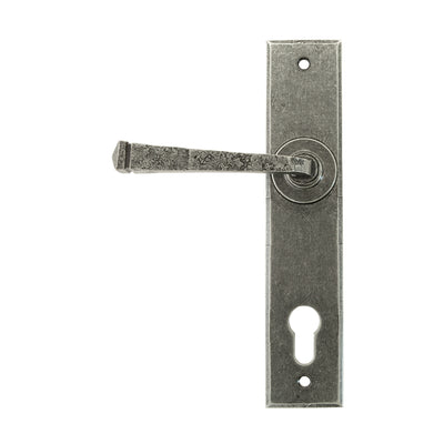 From The Anvil 33704 - Pewter Avon Lever Espag. Lock Set #finish_pewter-patina