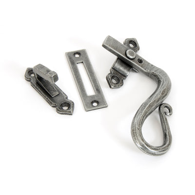 From The Anvil 33709 - Pewter Locking Shepherd's Crook Fastener - RH #finish_pewter-patina