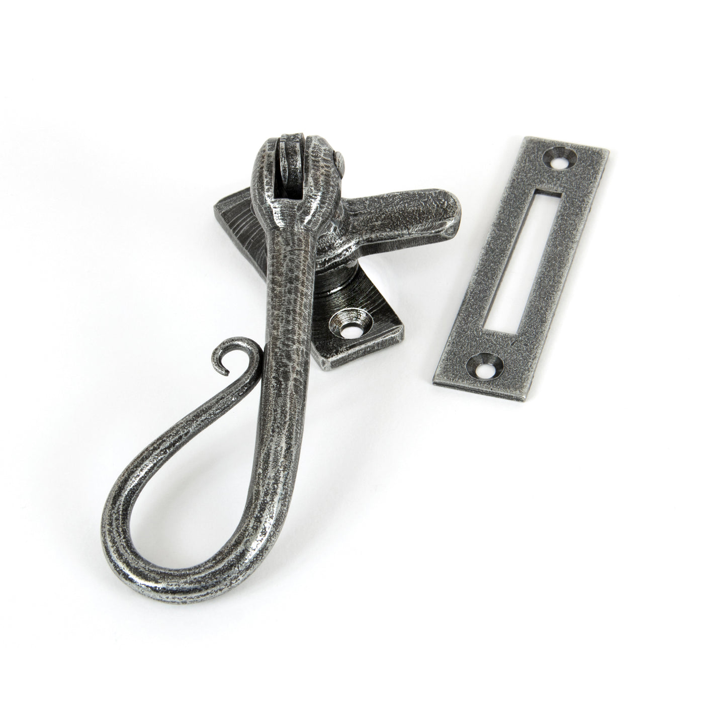 From The Anvil 33727 - Pewter Shepherd's Crook Fastener  #finish_pewter-patina