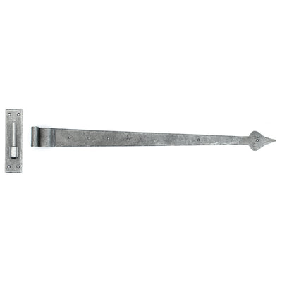 From The Anvil 33741 - Pewter 35" Hook & Band Hinge - Cranked (pair) #finish_pewter-patina