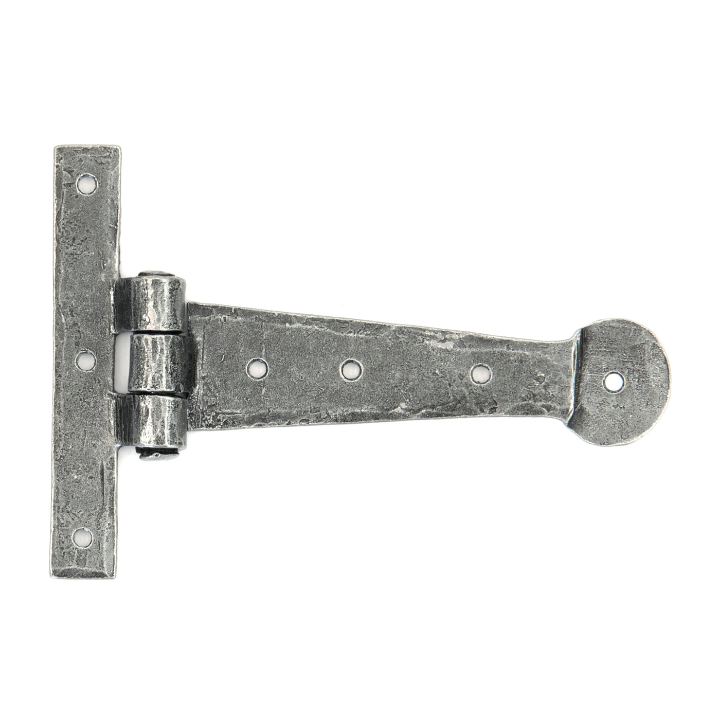 From The Anvil 33788 - Pewter 6" Penny End T Hinge (pair) #finish_pewter-patina