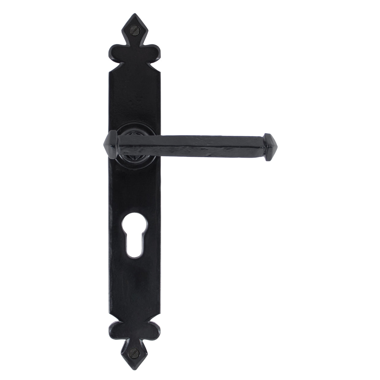 From The Anvil 33827 - Black Tudor Lever Euro Lock Set #finish_black