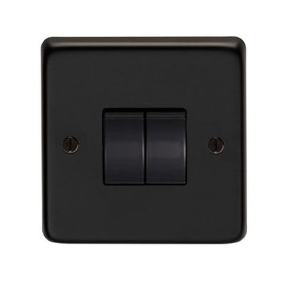 From The Anvil 34201/2 - MB Double 10 Amp Switch #finish_matt-black