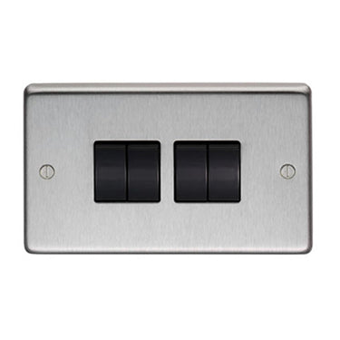 From The Anvil 34203/1 - SSS Quad 10 Amp Switch #finish_satin-stainless-steel