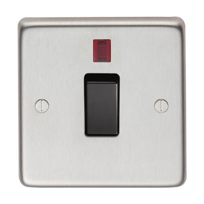 From The Anvil 34206/1 - SSS Single Switch + Neon #finish_satin-stainless-steel