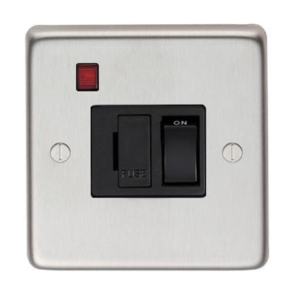 From The Anvil 34209/1 - SSS 13 Amp Fused Switch + Neon #finish_satin-stainless-steel