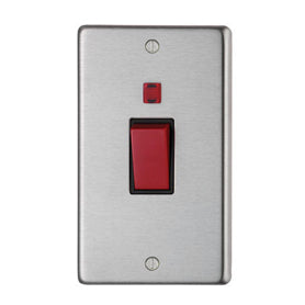 From The Anvil 34211/1 - SSS Double Plate Cooker Switch  #finish_satin-stainless-steel