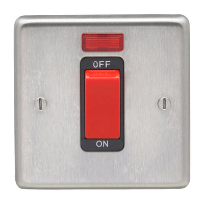 From The Anvil 34212/1 - SSS Single Plate Cooker Switch  #finish_satin-stainless-steel