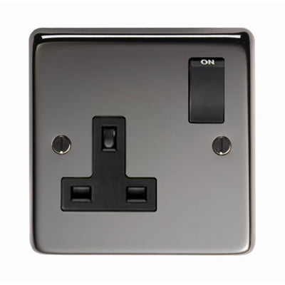 From The Anvil 34223 - BN Single 13 Amp Switched Socket #finish_black-nickel