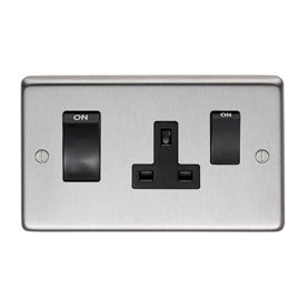 From The Anvil 34226/1 - SSS 45 Amp Switch & Socket  #title_satin-stainless-steel