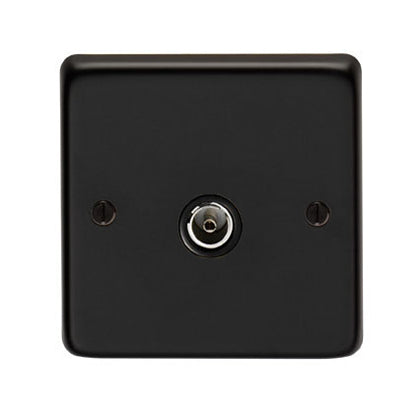 From The Anvil 34229/2 - MB Single TV Socket #finish_matt-black