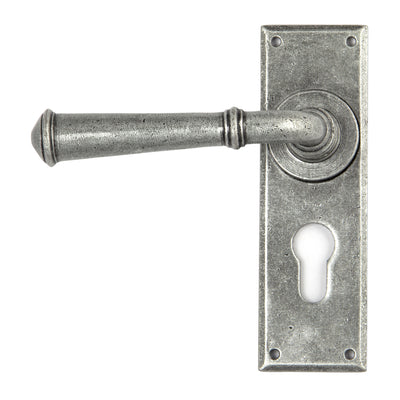 From The Anvil 45128 - Pewter Regency Lever Euro Lock Set #finish_pewter-patina