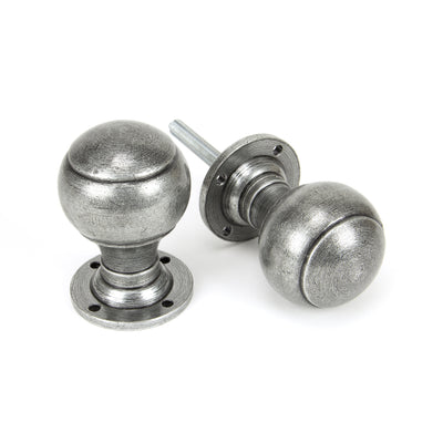 From The Anvil 45156 - Pewter Regency Mortice/Rim Knob Set  #finish_pewter-patina