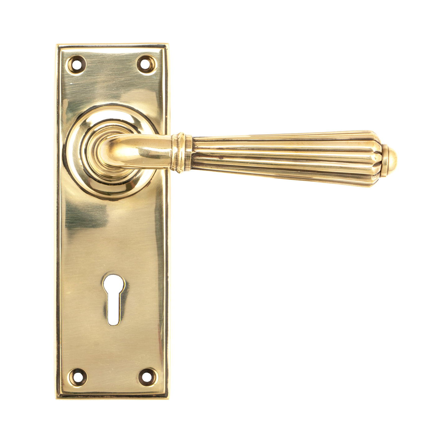 From The Anvil 45310 - Aged Brass Hinton Lever Lock Set #finish_aged-brass