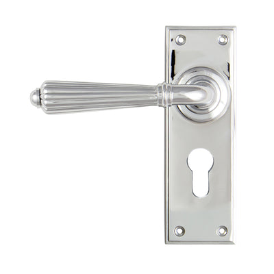 From The Anvil 45319 - Polished Chrome Hinton Lever Euro Lock Set #finish_polished-chrome