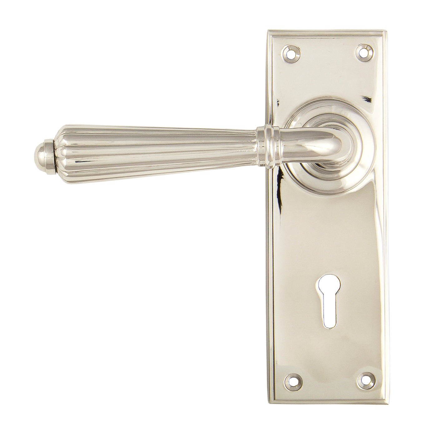 From The Anvil 45322 - Polished Nickel Hinton Lever Lock Set #finish_polished-nickel