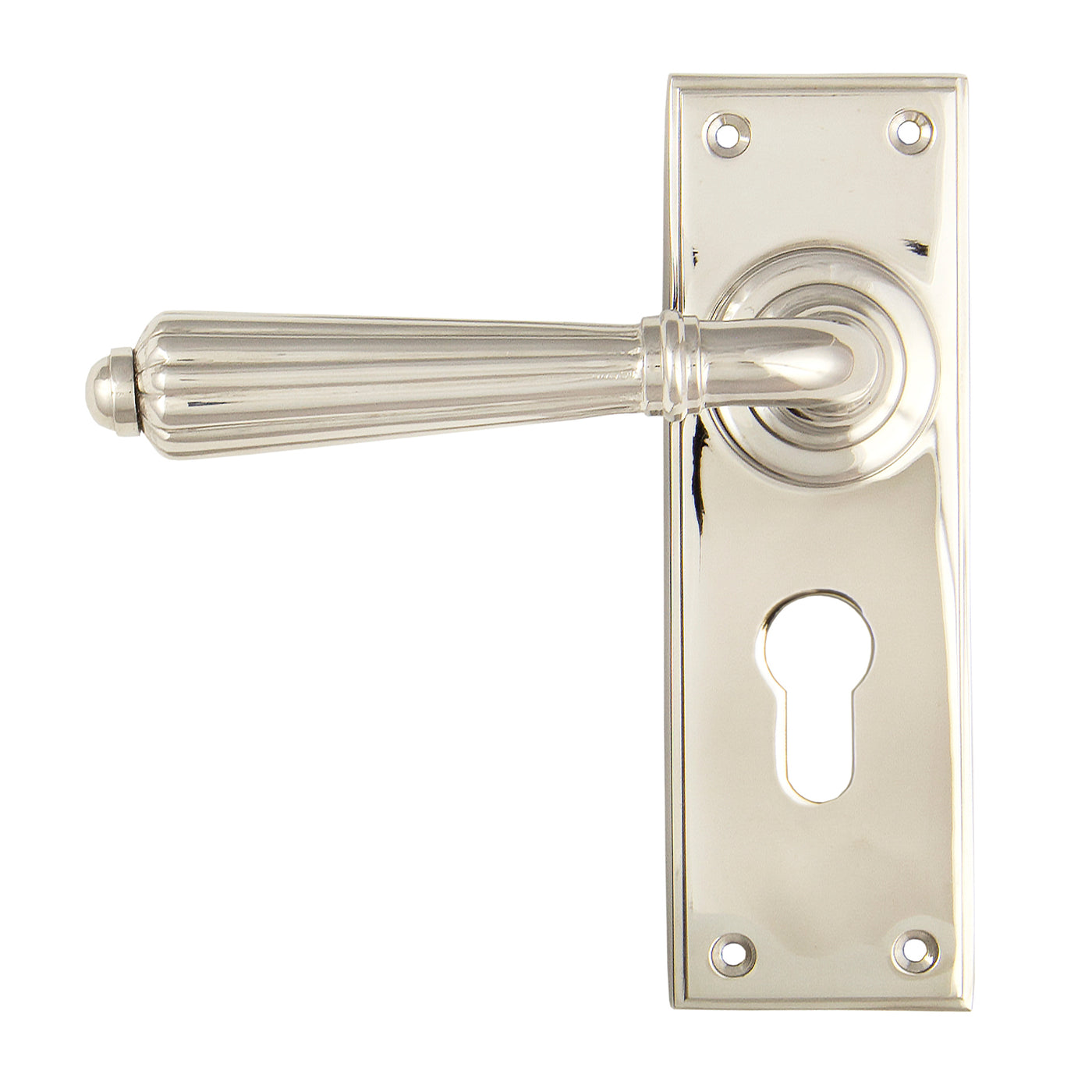 From The Anvil 45325 - Polished Nickel Hinton Lever Euro Lock Set #finish_polished-nickel