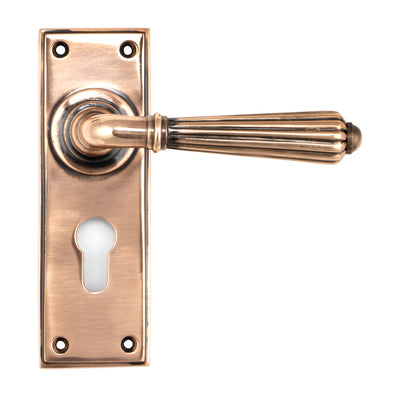 From The Anvil 45337 - Polished Bronze Hinton Lever Euro Lock Set #finish_polished-bronze