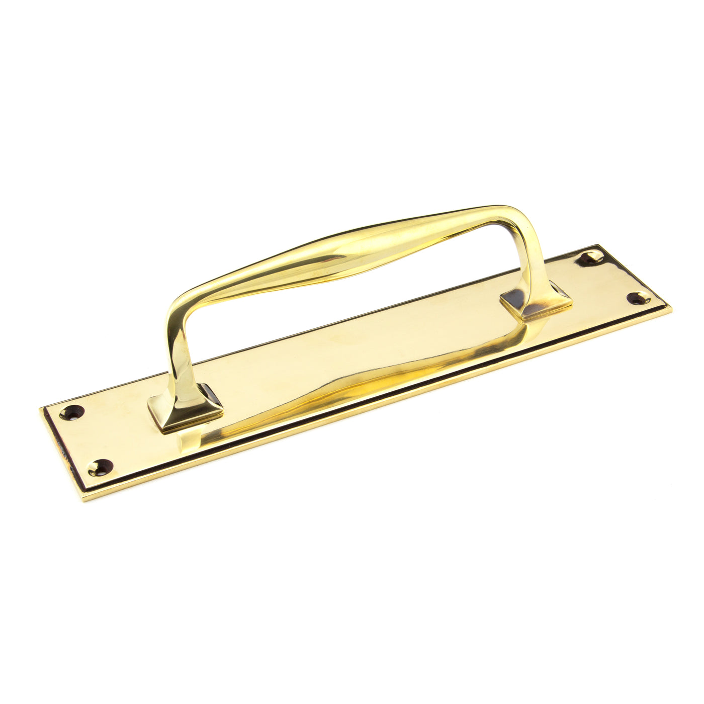 From The Anvil 45379 - Aged Brass 300mm Art Deco Pull Handle on Backplate #finish_aged-brass