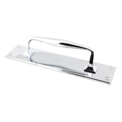 From The Anvil 45380 - Polished Chrome 300mm Art Deco Pull Handle on Backplate #finish_polished-chrome