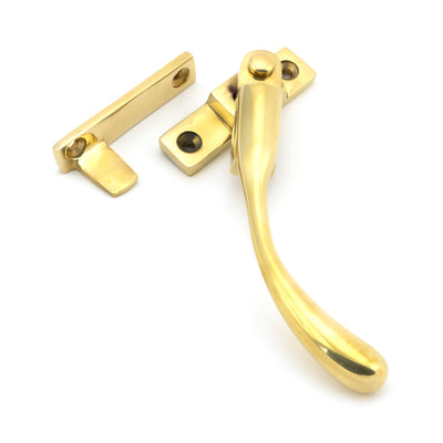 From The Anvil 45397 - Polished Brass Night-Vent Locking Peardrop Fastener - RH #finish_polished-brass