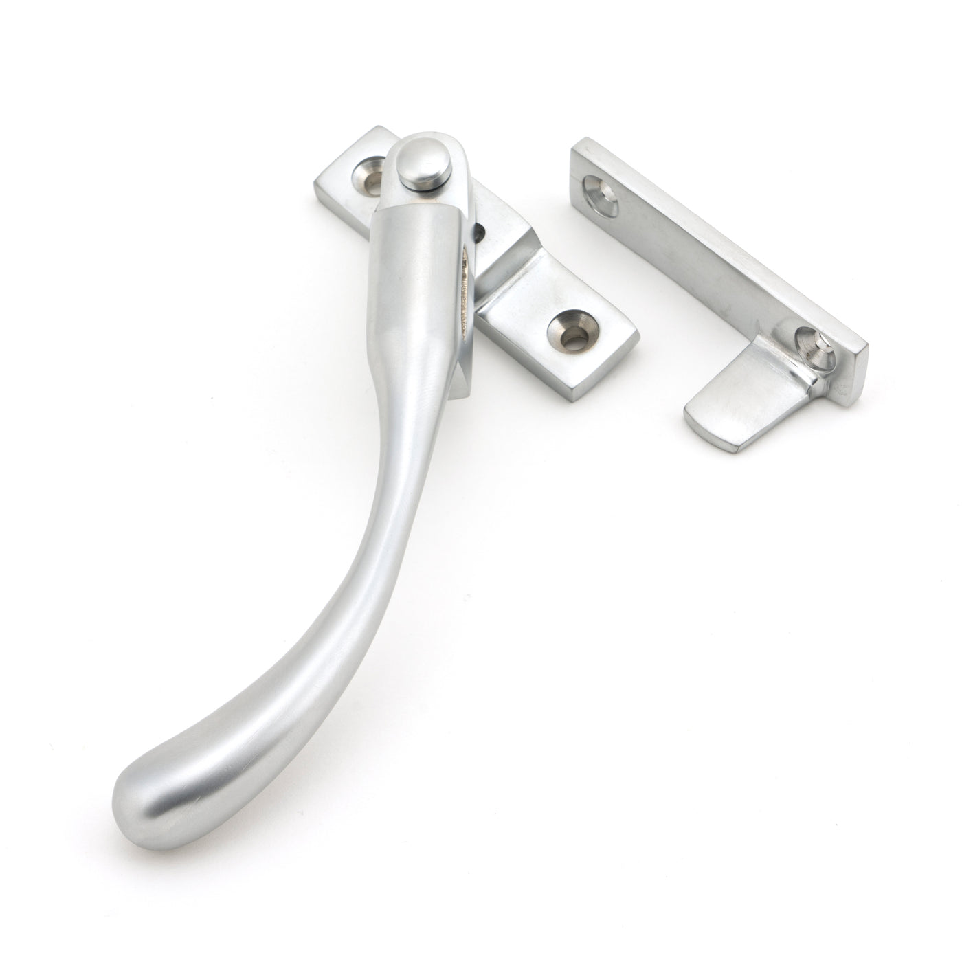 From The Anvil 45398 - Satin Chrome Night-Vent Locking Peardrop Fastener - LH #finish_satin-chrome