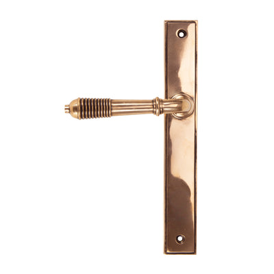 From The Anvil 45428 - Polished Bronze Reeded Slimline Lever Latch Set #finish_polished-bronze