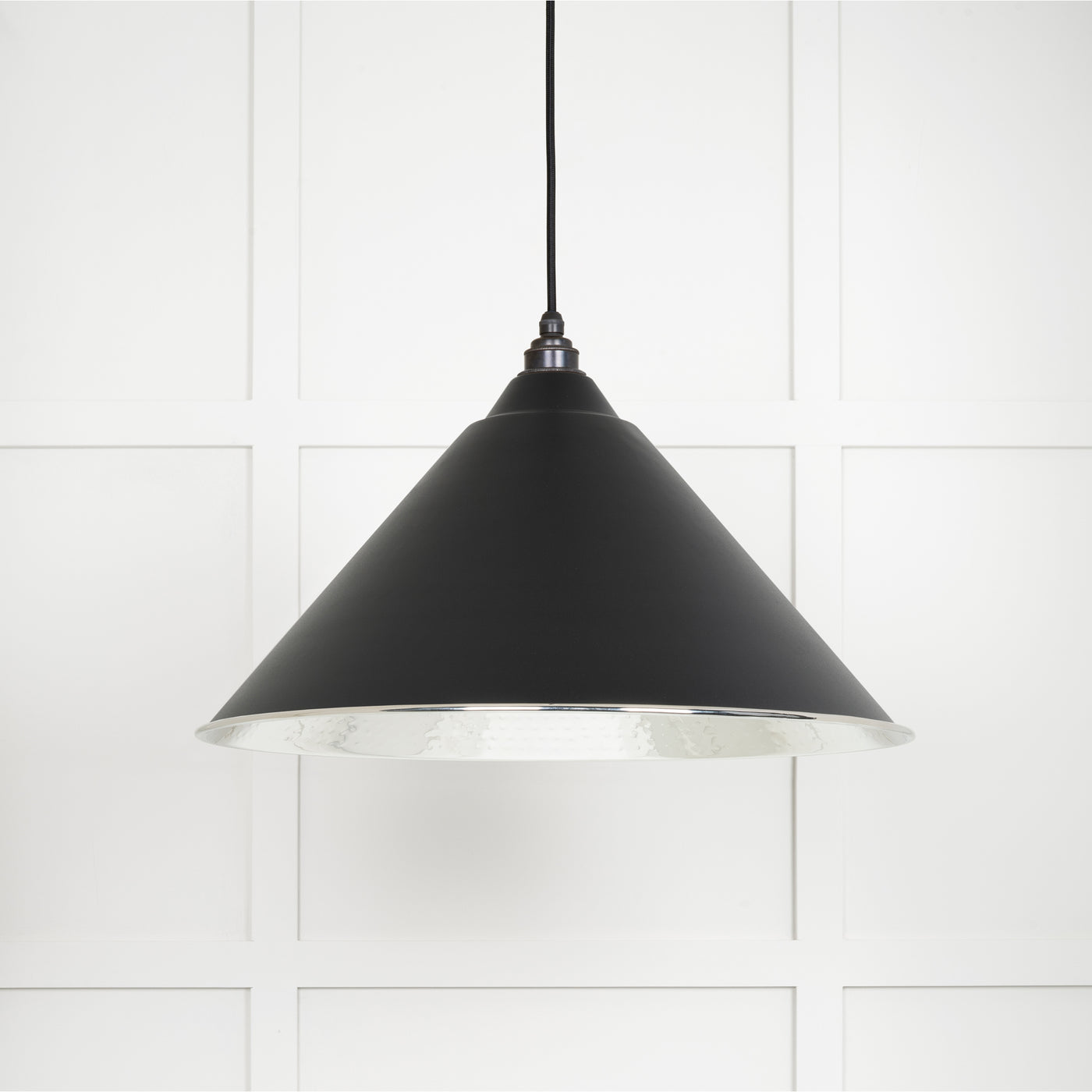 From The Anvil 45433EB - Hammered Nickel Hockley Pendant in Elan Black  #finish_elan-black