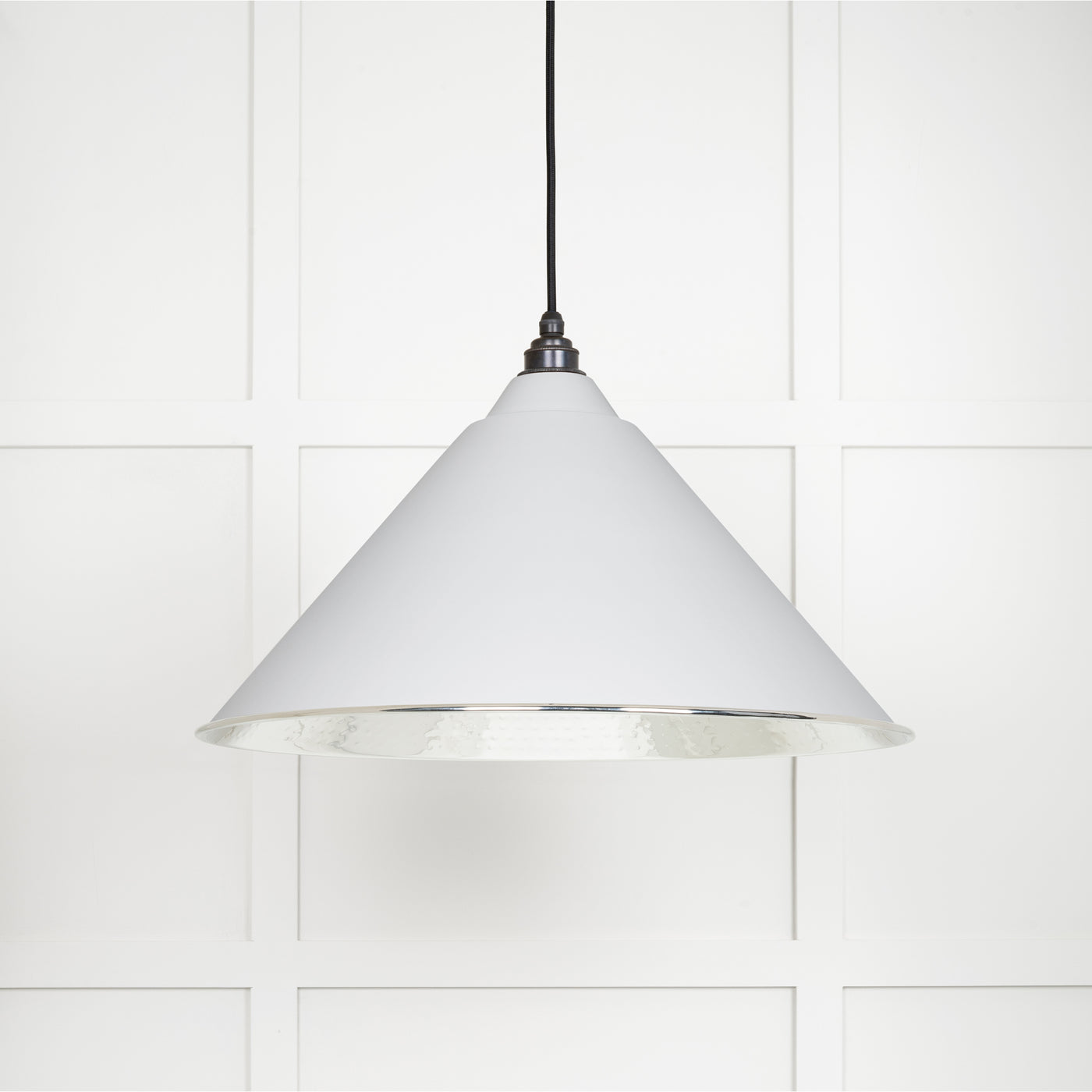 From The Anvil 45433F - Hammered Nickel Hockley Pendant in Flock  #finish_flock