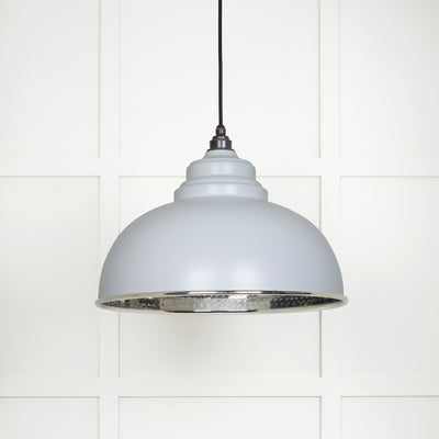 From The Anvil 45472BI - Hammered Nickel Harborne Pendant in Birch  #finish_birch