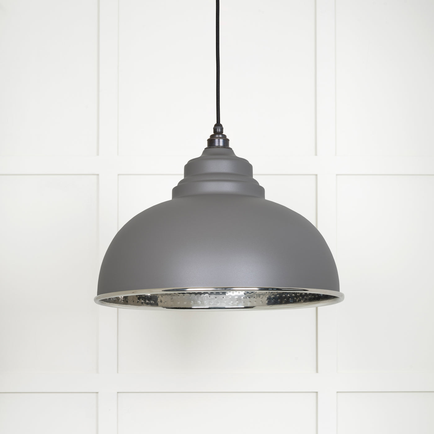 From The Anvil 45472BL - Hammered Nickel Harborne Pendant in Bluff  #finish_bluff