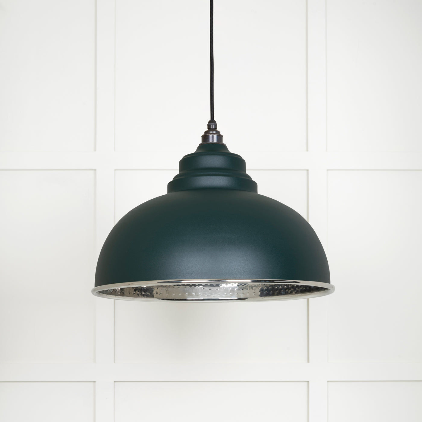 From The Anvil 45472DI - Hammered Nickel Harborne Pendant in Dingle  #finish_dingle