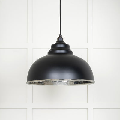 From The Anvil 45472EB - Hammered Nickel Harborne Pendant in Elan Black  #finish_elan-black